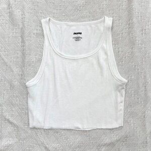 white Skims tank top cropped cut shirt